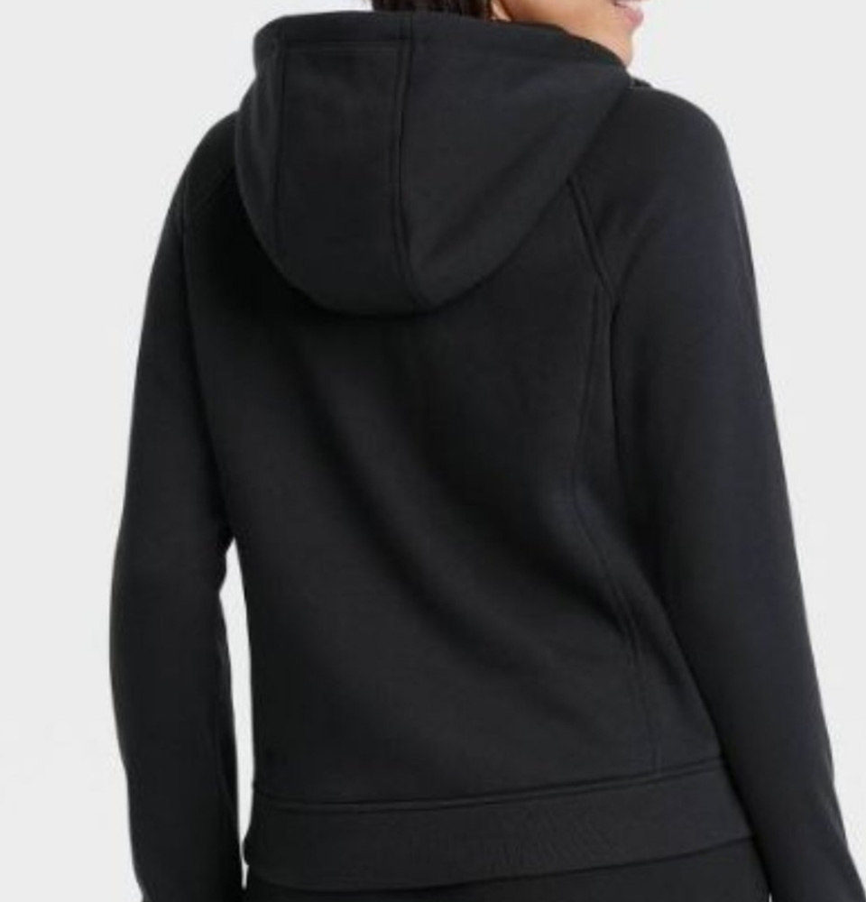 NWT All In Motion Women's Black Fleece Full Zip Hoodie Sweatshirt - Picture 8 of 10